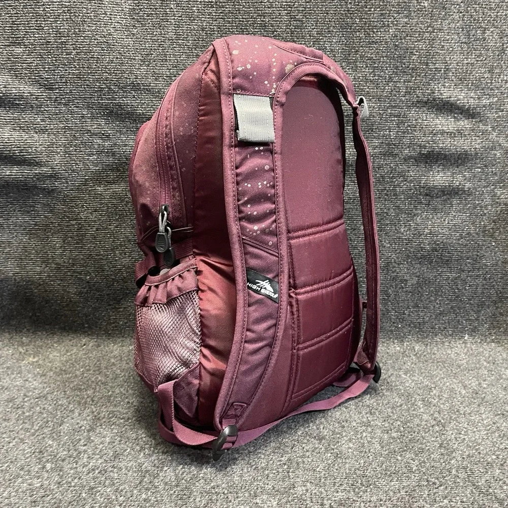 High Sierra 1146065 Swerve Maroon Gold Pattern School Laptop Backpack 53646-9666